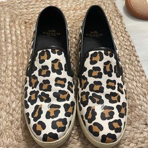 Coach leather slip on